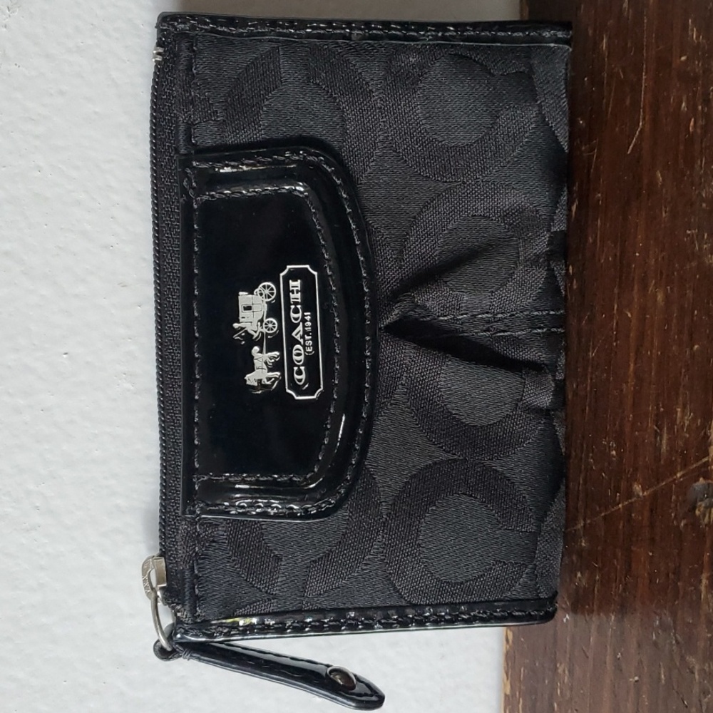 Small black Coach change purse